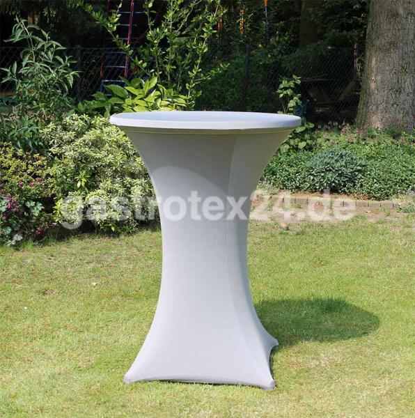 "Tokio Premium" - Stretch-Stehtischhusse - 70 cm rund - Farbe: silbergrau